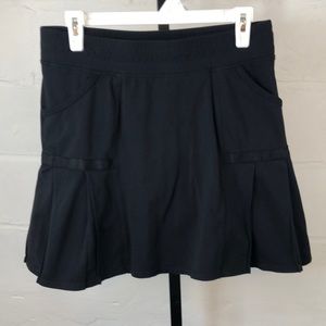 Athleta Black Pleated Skort Size M Elastic Waist #d2